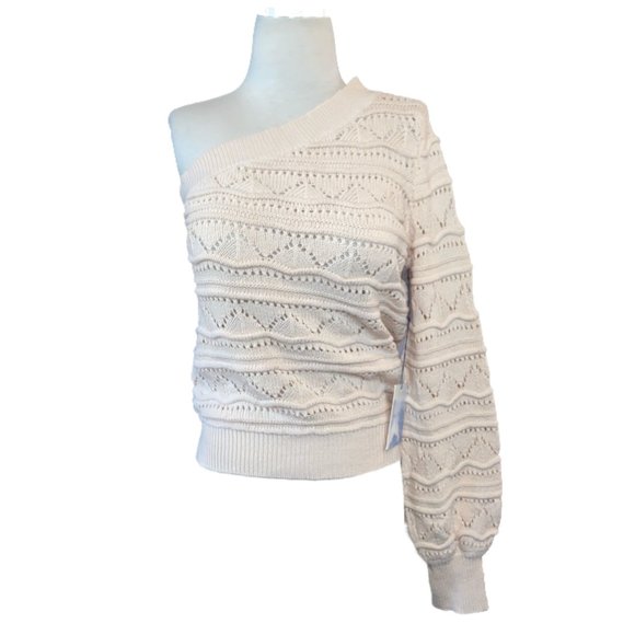 Majorelle Lowell One Shoulder Sweater in Almond Pink Small - Picture 5 of 10